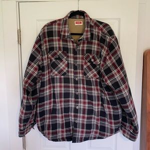 Mens Wrangler Plaid Sherpa Jacket Size XL